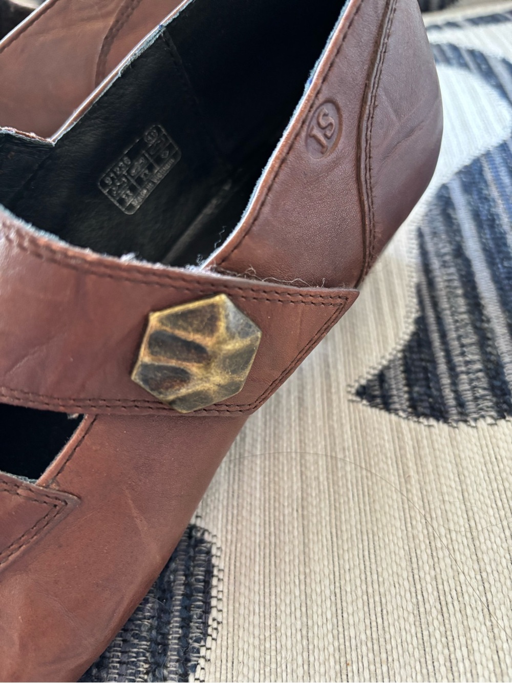Josef Seibel Brown Leather Women's Wedge Cutout Shoes - Picture 3 of 6